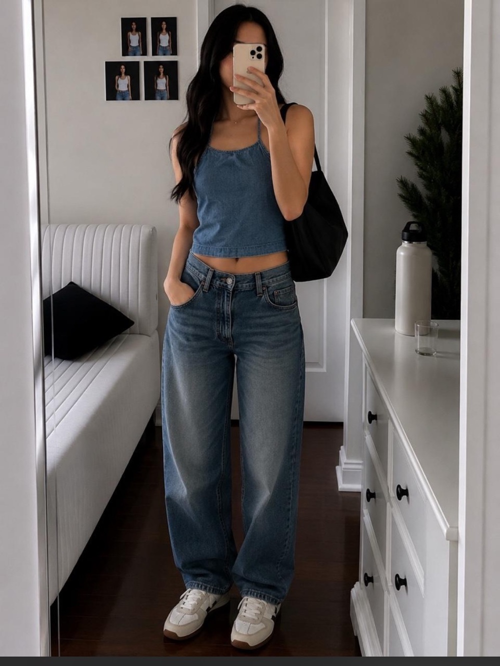 Hollister Blue Denim-Look Halter Tank Top